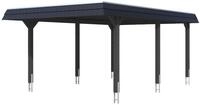 Skan Holz Walmdach Carport 409cm schwarze Blende Gr. 1 anthrazit Holzcarport