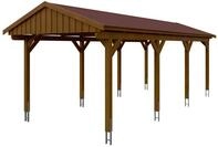 Skan Holz Fichtelberg - Satteldach Einzelcarport Breite 317 cm Gr. 2 - 317 x 808 cm