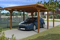 Carport Emsland 404x604cm, nussbaum, 20mm Dachschalung mit EPDM Folie...
