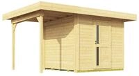 Weka Gartenhaus Designhaus 172 A mit Design-Einzelt&uuml;re und Anbau (147 cm)