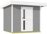 Weka Gartenhaus Designhaus 172 mit Vordach (50 cm) und Design-Einzelt&uuml;re grau Gr. 1