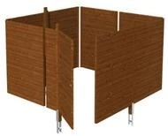 Skan Holz Abstellraum C2 f&uuml;r Carports - Profilschalung-nussbaum