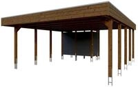 Skan Holz Carport Friesland Hybrid Set 14 557x708 cm inkl. Abstellraum Gr. 2 - B 557