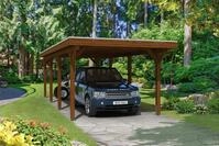 Skan Holz Spessart Einzelcarport Breite 355cm Gr.2 355x846cm nussbaum...