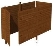 Skan Holz Abstellraum C3 f&uuml;r Carports - Profilschalung-nussbaum