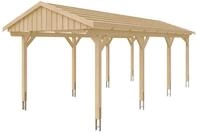 Skan Holz Fichtelberg - Satteldach Einzelcarport Breite 317 cm Gr. 2 - 317 x 808 cm