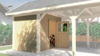 Weka Carportlagerraum f&uuml;r Einzelcarport 614/615 Leimholz Flach- und Satteldach...