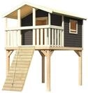 Akubi Stelzenhaus Benjamin mit Holzrampe terragrau