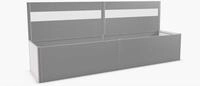 Biohort Sichtschutz mit Acrylglas-Paneel f&uuml;r Hochbeet 4 m Seite, silber-metallic