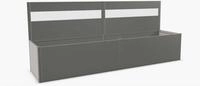 Biohort Sichtschutz mit Acrylglas-Paneel f&uuml;r Hochbeet 4 m Seite, quarzgrau-metallic