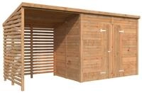 Palmako Ger&auml;tehaus Leif 4,5 m&sup2; + 2,9 m&sup2; Anbau - 16 mm hellbraun...