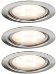 Paulmann LED M&ouml;beleinbauleuchten 3er-Set Micro Line Eisen geb&uuml;rstet