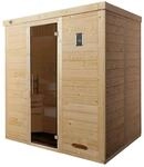 Weka Premium Massivholz-Elementsauna Kemi 3 mit Glast&uuml;r - 45 mm 7,5 kW Saunaofen OS