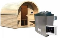 Karibu Gartensauna/Saunafass Fasshaus 2 9 kW Ofen inkl. Steuerger&auml;t