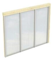 Seitenwand mit Polycarbonatplatten, Leimholz unbehandelt, BxH 255x200cm, f&uuml;r Tiefe
