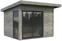 Palmako Gartenhaus Andrea 7,5 m&sup2; Slide Plus - 44 mm grau tauchgrundiert