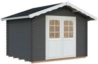 Palmako Gartenhaus Vivian 6,9 m&sup2; - 28 mm Grau dunkelgrau/wei&szlig;