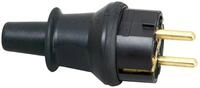 Kopp Schutzkontakt- Stecker mit Knickschutzt&uuml;lle, schwarz