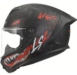 LS2 Integralhelm FF820 Rapid III Kaiju II Schwarz Rot Wei&szlig; Matt S