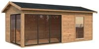 Palmako Gartenhaus Amanda 17,1 m&sup2; Slide Plus- 44 mm hellbraun tauchgrundiert