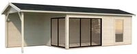 Palmako Gartenhaus Amanda 17,1 +7,8 m&sup2; Slide Plus- 44 mm naturbelassen