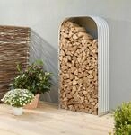 Vitavia Kaminholzregal Lignum Hoch B 99 x T 40 x H 200 cm Aluminium-Blank