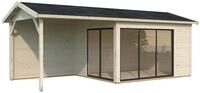 Palmako Gartenhaus Amanda 11,2 + 7,8 m&sup2; Slide - 44 mm transparent tauchgrundiert