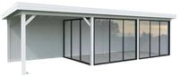 Palmako Carport/Pavillon Connect Lenna 24,9 m&sup2; Set 417 Slide wei&szlig; lackiert