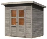 Karibu Eco Gartenhaus Merseburg 3 - 14mm-212 x 154cm vorvergraut (naturgrau)