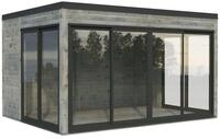 Palmako Gartenhaus Serena 12,6 m&sup2; Set 2 Slide Plus - 44 mm grau tauchgrundiert