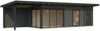 Palmako Gartenhaus Andrea 21,1 + 7,9 m&sup2; Slide Plus - 44 mm dunkelgrau/anthrazit