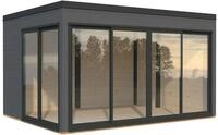 Palmako Gartenhaus Serena 12,6 m&sup2; Set 1 Slide - 44 mm dunkelgrau lackiert