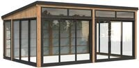 Palmako Glashaus Saga 23,3 m&sup2; Slide Plus hellbraun tauchgrundiert