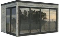 Palmako Gartenhaus Serena 12,6 m&sup2; Set 1 Slide Plus - 44 mm grau tauchgrundiert