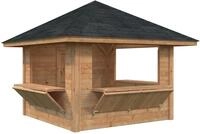 Palmako Marktstand Bianca 8,3 m&sup2; Set 106 - 28 mm Hellbraun tauchgrundiert