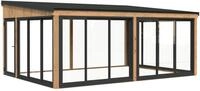 Palmako Glashaus Lumi 23,3 m&sup2; - (Wintergartenanbau) Slide Plus hellbraun
