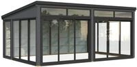 Palmako Glashaus Saga 23,3 m&sup2; Slide dunkelgrau lackiert