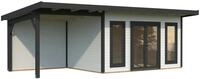 Palmako Gartenhaus Aurelia 12,7+7,9 m&sup2; - 44 mm wei&szlig;/anthrazit lackiert