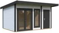 Palmako Gartenhaus Aurelia 12,4 m&sup2; - 44 mm wei&szlig;/anthrazit lackiert