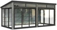 Palmako Glashaus Saga 16,2 m&sup2; Slide Plus (Wintergartenanbau inkl. R&uuml;ckwand) grau