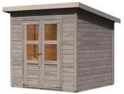 Karibu Eco Gartenhaus Merseburg 4 - 14mm-212 x 214cm vorvergraut (naturgrau)