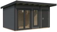 Palmako Gartenhaus Aurelia 12,4 m&sup2; - 44 mm dunkelgrau/anthrazit lackiert