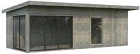 Palmako Gartenhaus Andrea 21,1 m&sup2; Slide Plus - 44 mm grau tauchgrundiert