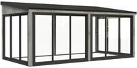 Palmako Glashaus Lumi 16,2 m&sup2; (Wintergartenanbau) - Slide grau tauchgrundiert