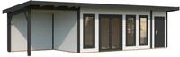 Palmako Gartenhaus Aurelia 19,2+7,9 m&sup2; - 44 mm wei&szlig;/anthrazit lackiert