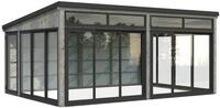 Palmako Glashaus Saga 23,3 m&sup2; Slide Plus grau tauchgrundiert