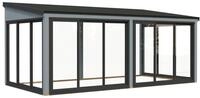 Palmako Glashaus Lumi 16,2 m&sup2; (Wintergartenanbau) - Slide Plus hellgrau...
