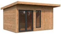 Palmako Gartenhaus Aurelia 12,4 m&sup2; - 44 mm hellbraun tauchgrundiert