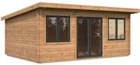 Palmako Gartenhaus Lisandra 19,4 m&sup2; - 44 mm hellbraun tauchgrundiert