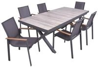 Garden Pleasure Gartenm&ouml;bel Set RANA / SILEA 03, Tisch 200 x 100 + 6...
